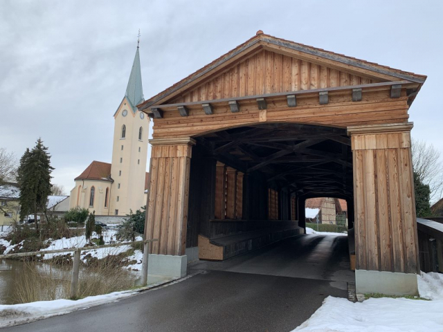 Historische Holzbrücke über die Schussen